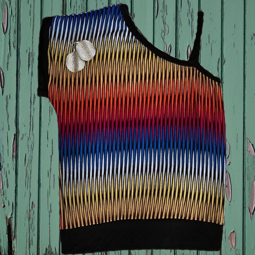 FOREVER 21| MULTI-COLOR OFF ONE SHOULDER TOP